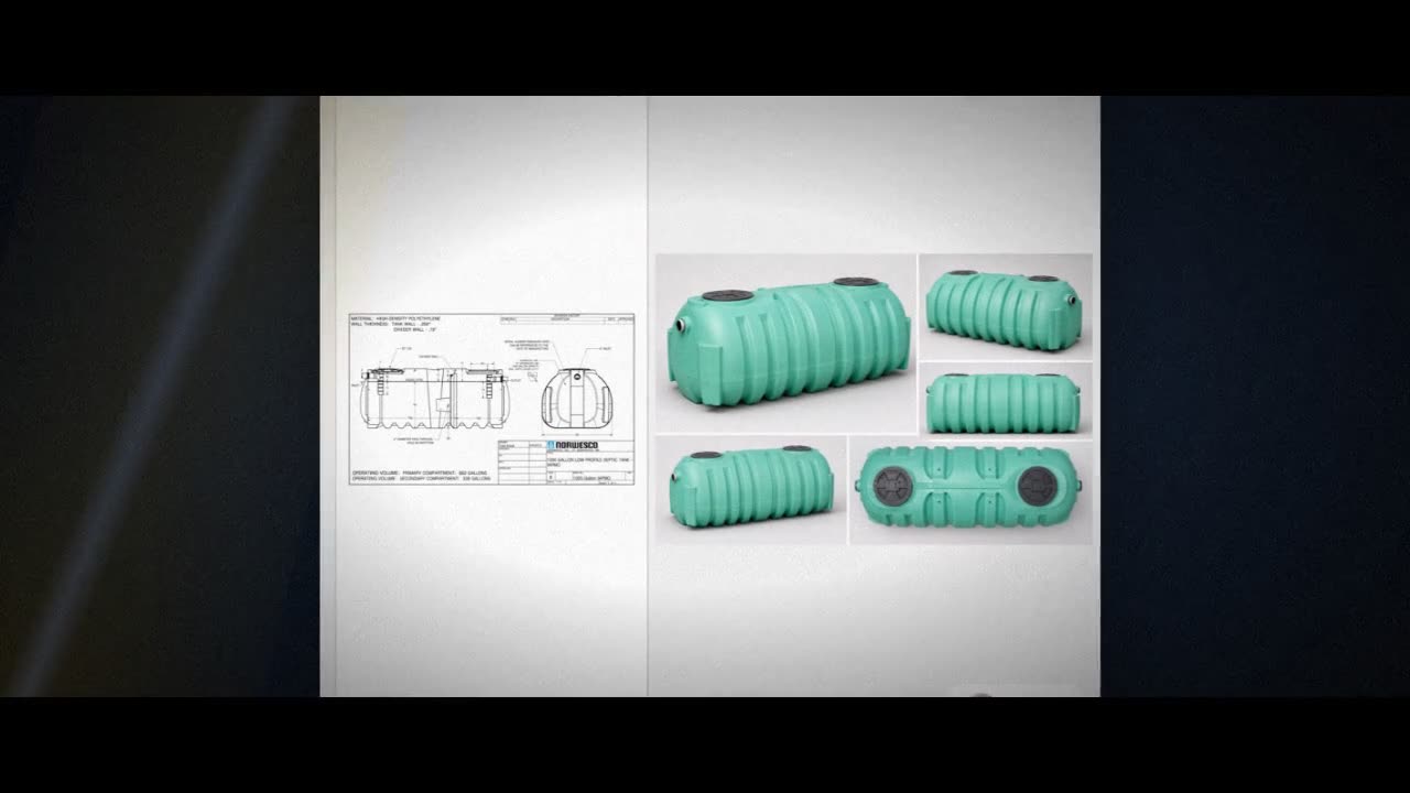 Norwesco 1000 Gallon Plastic Preplumbed Two Compartment Septic Tank wi video