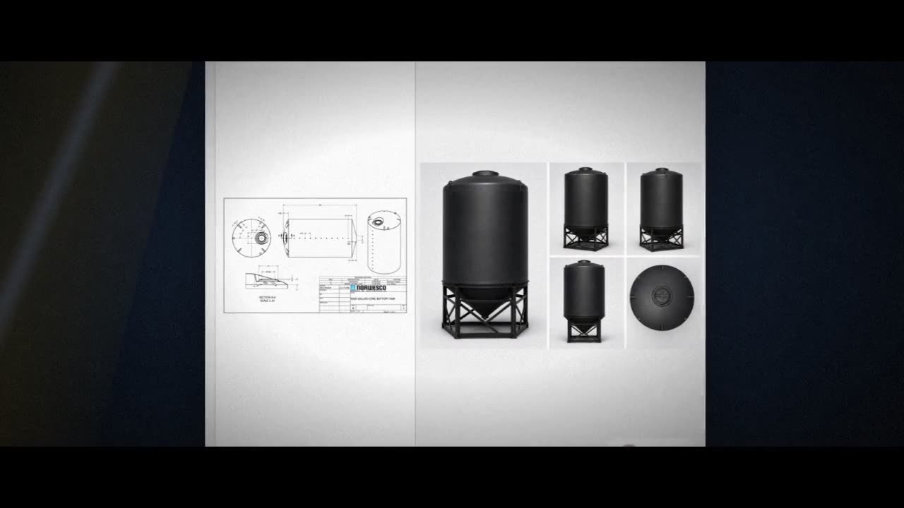 Norwesco 6000 Gallon 15 Degree Cone Bottom Tank in Black video