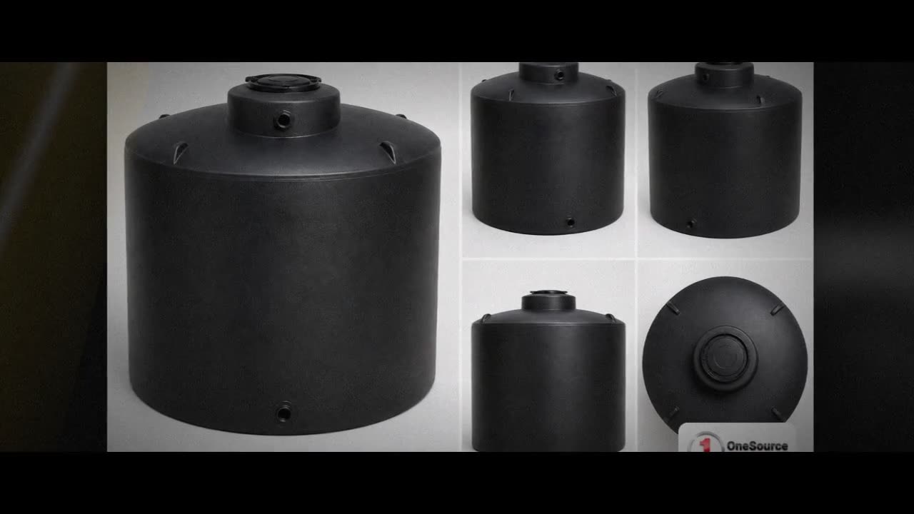 2500 Gallon Plastic Water Storage Tank - Black (98" x 86") video