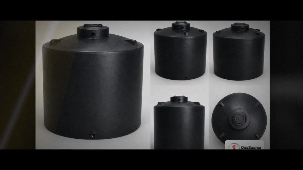 3000 Gallon Plastic Water Storage Tank - Black (98" x 101") video