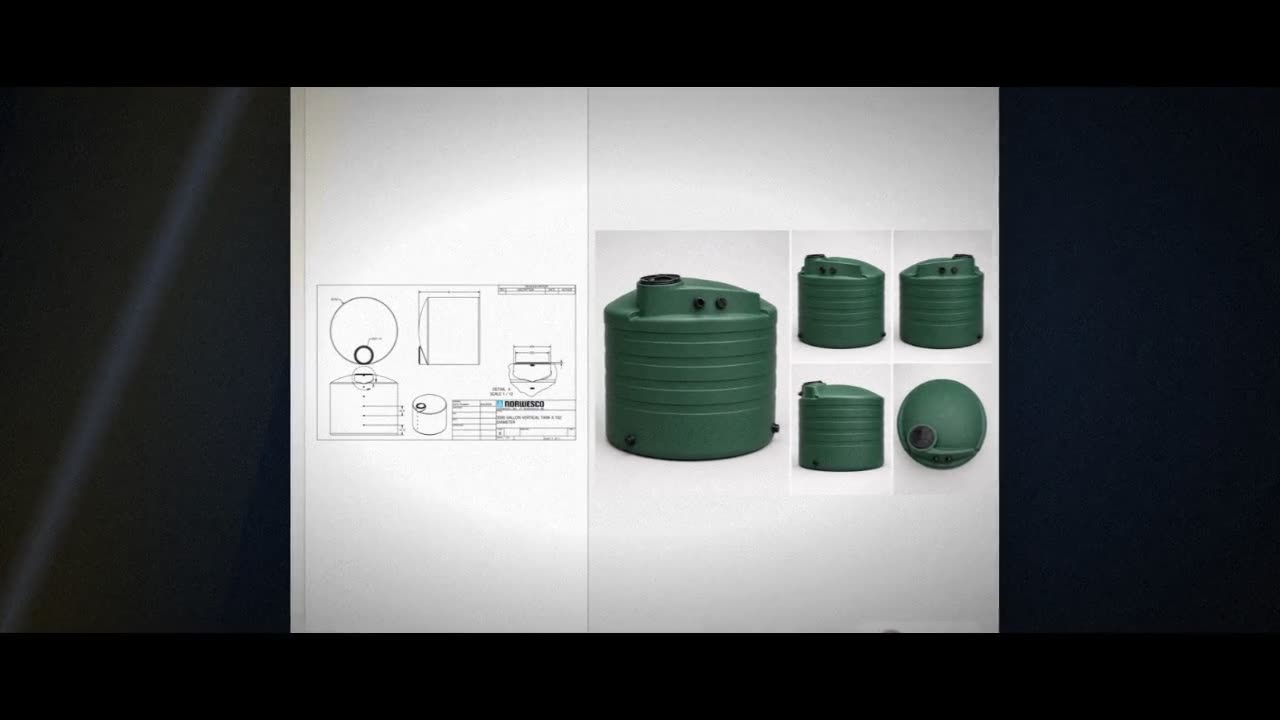 3000 Gallon Plastic Water Storage Tank - Green (102" x 93") video