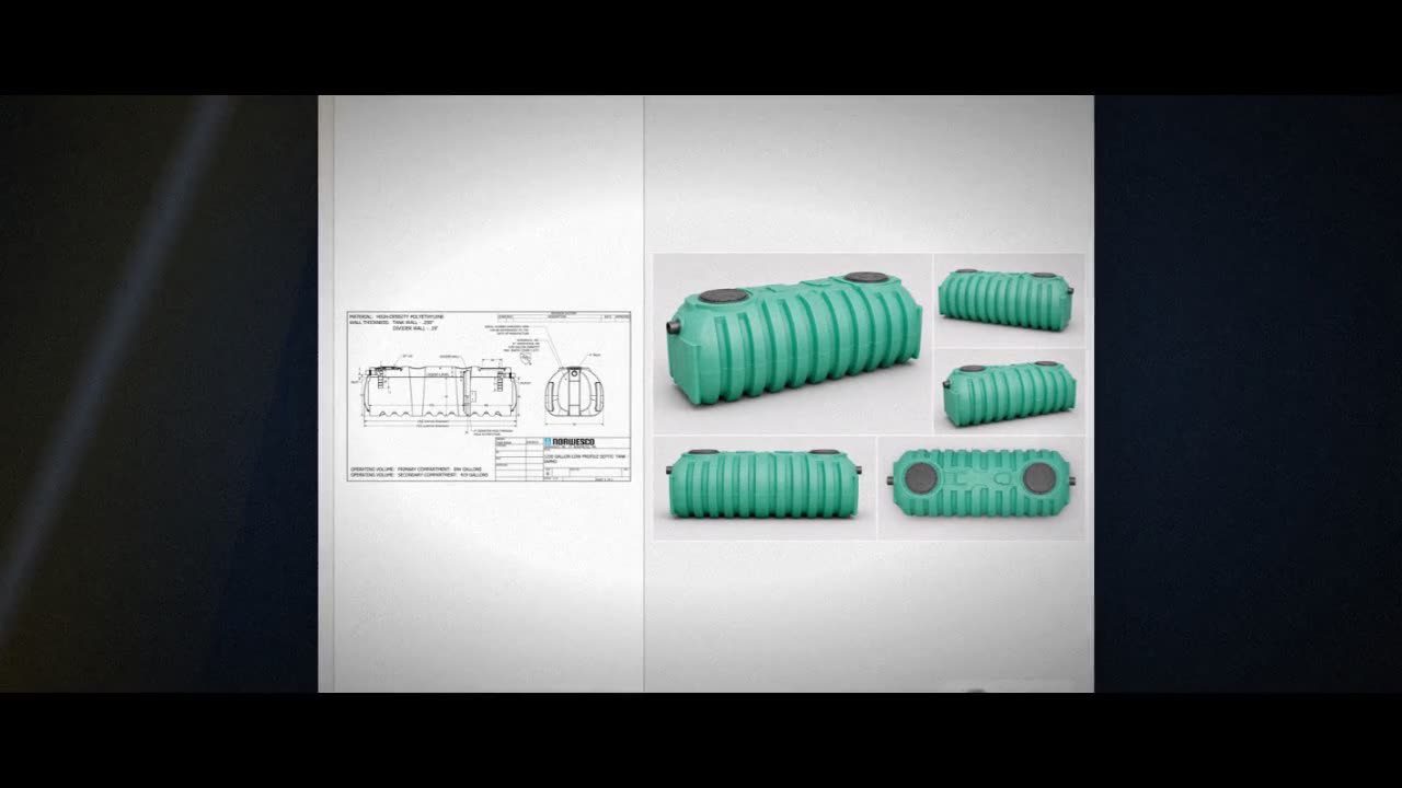 Norwesco 1250 Gallon Plastic Preplumbed Two Compartment Septic Tank wi video