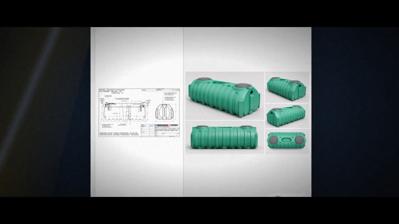 Norwesco 1000 Gallon Two Compartment Septic Tank with Loose Plumbing a video