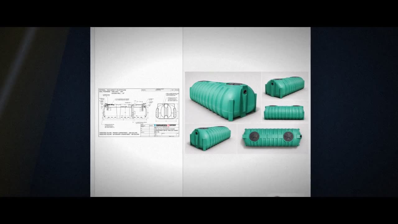 Norwesco 1500 Gallon Two Compartment Septic Tank with Loose Plumbing a video