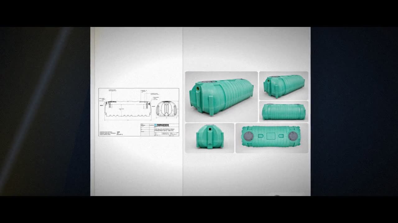 Norwesco 1500 Gallon Plastic One Compartment Septic Tank with Loose Pl video