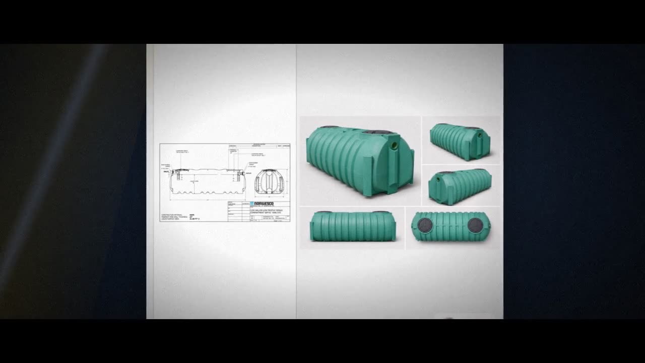 Norwesco 1250 Gallon Plastic One Compartment Septic Tank with Loose Pl video