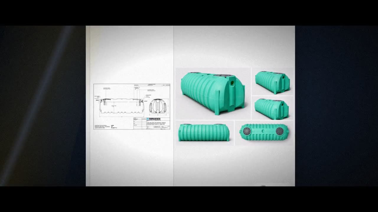 Norwesco 1250 Gallon Plastic One Compartment Septic Tank with Loose Pl video
