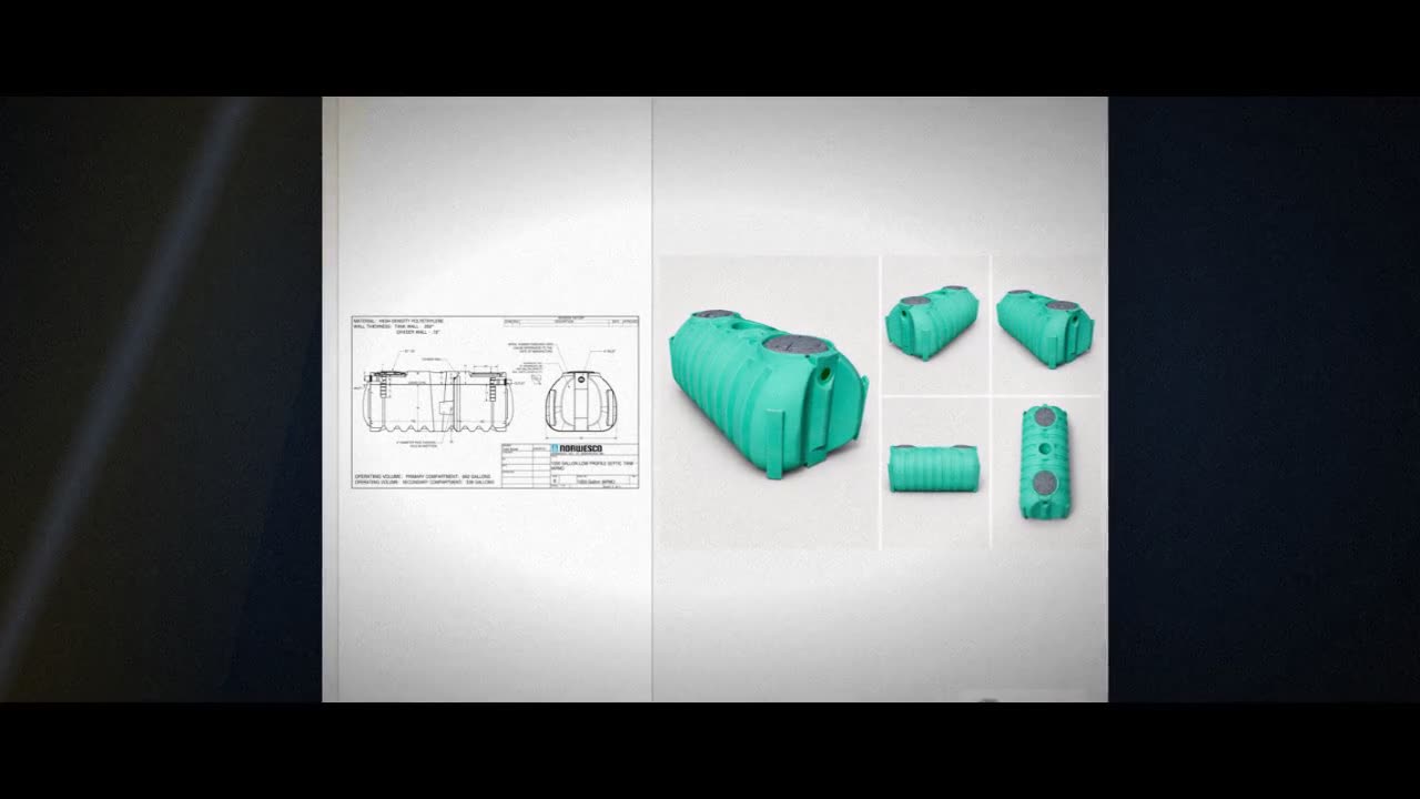 Norwesco 1000 Gallon Plastic Two Compartment Septic Tank with Loose Pl video