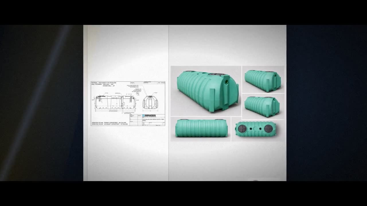 Norwesco 1250 Gallon Plastic Two Compartment Septic Tank with Loose Pl video
