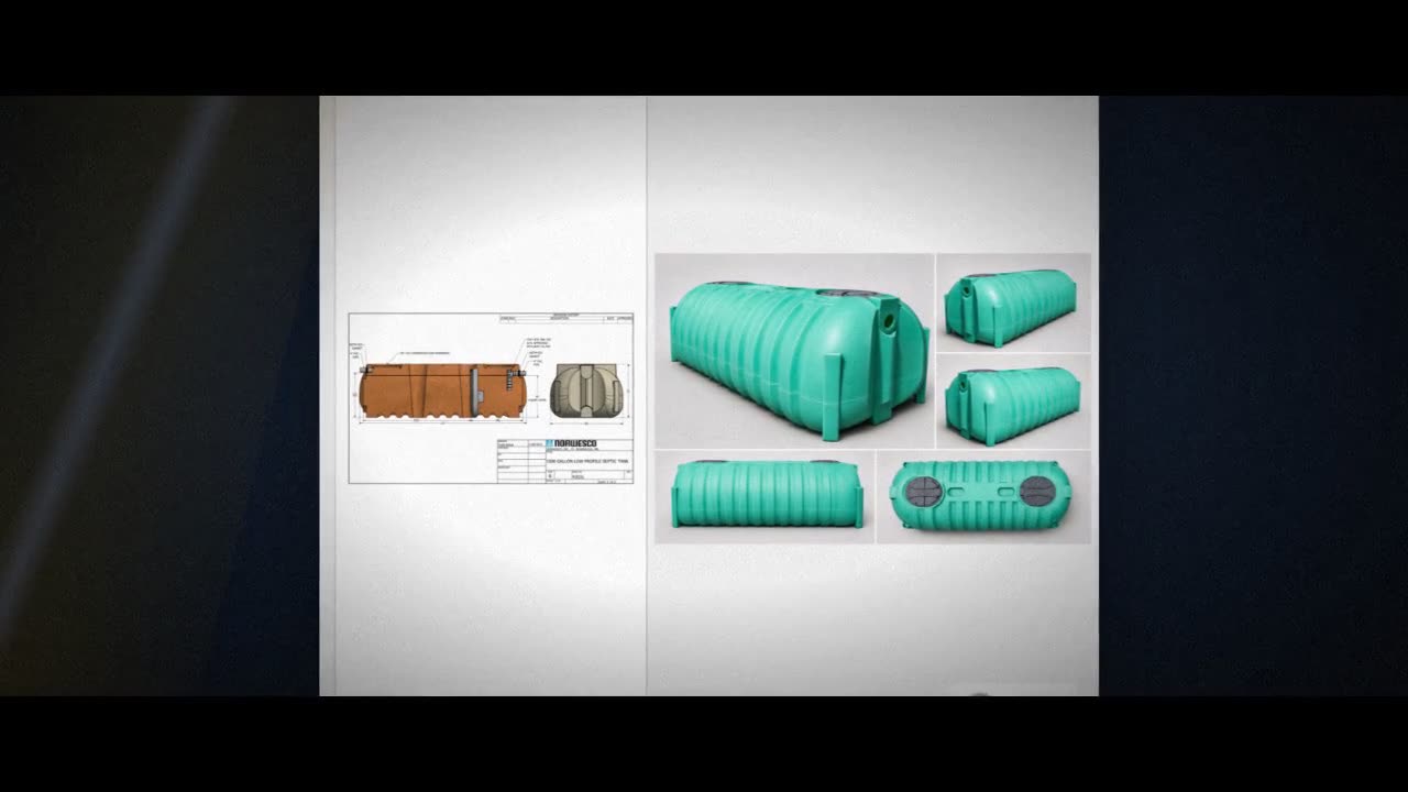 Norwesco 1500 Gallon Plastic Two Compartment Septic Tank with Loose Pl video