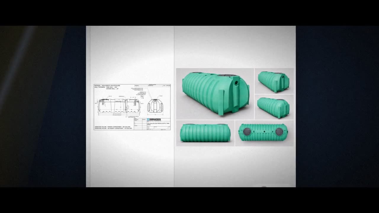 Norwesco 1250 Gallon Plastic Two Compartment Septic Tank with Loose Pl video