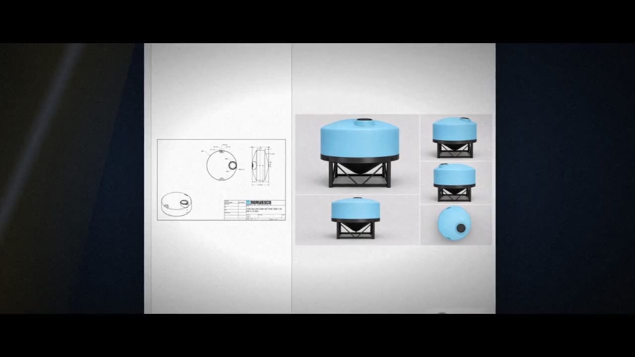 Norwesco 1020 Gallon 15 Degree HDPE Vertical Cone Bottom Tank video