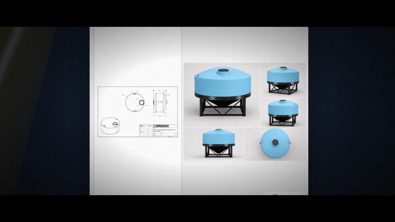 Norwesco 1320 Gallon 15 Degree HDPE Vertical Cone Bottom Tank video