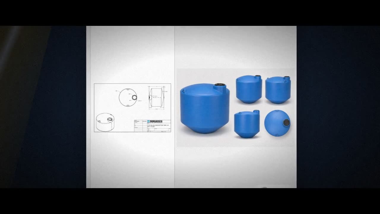 Norwesco 1720 Gallon 15 Degree HDPE Cone Bottom Tank in Blue video