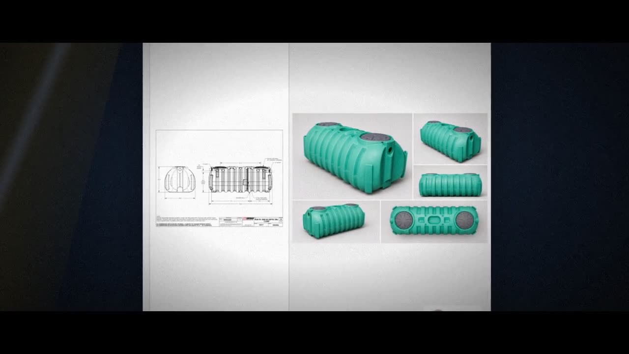 Norwesco 1000 Gallon Low Profile Plastic Two Compartment Septic Tank - video