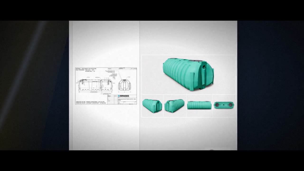 Norwesco 1250 Gallon Low Profile Plastic Two Compartment Septic Tank - video