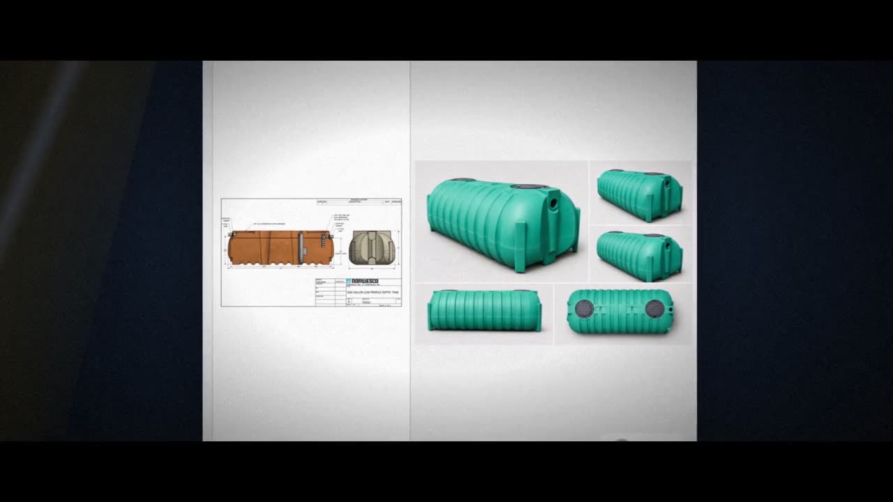 Norwesco 1500 Gallon Low Profile Plastic Two Compartment Septic Tank - video