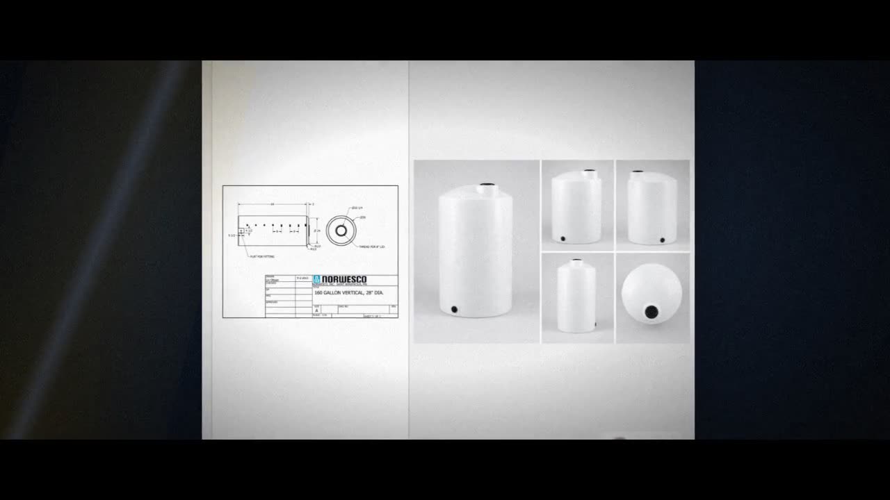 160 Gallon Vertical Liquid Storage Tank - Natural White (28" x 69") video