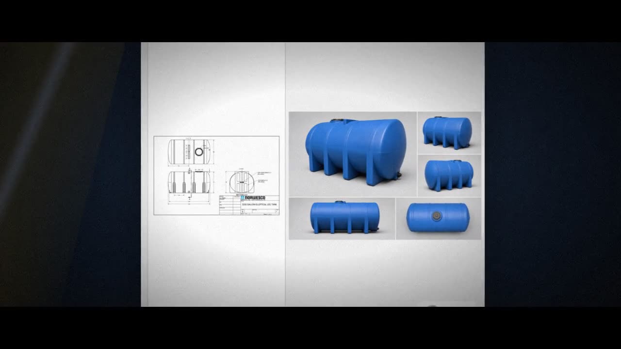 Norwesco 3250 Gallon HDPE Horizontal Elliptical Leg Tank in Blue video