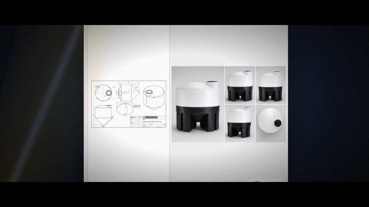 Norwesco 1000 Gallon 45 Degree Cone Bottom Tank in Black video