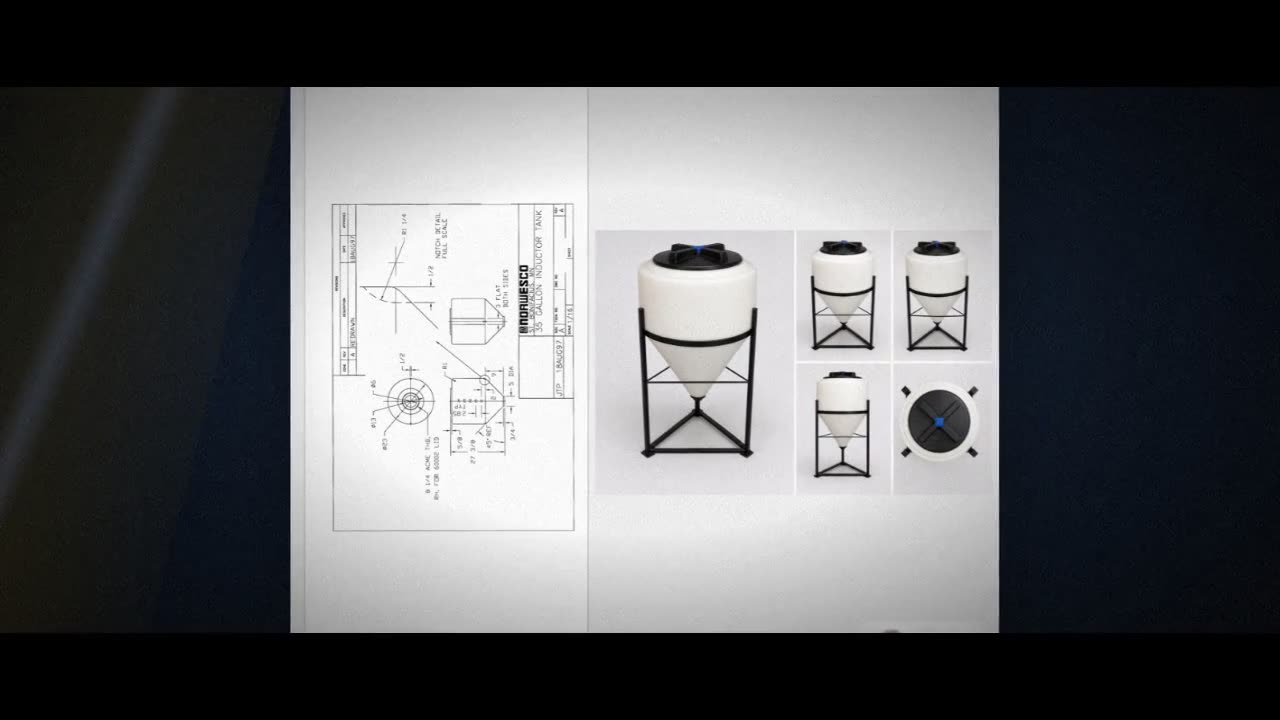 35 Gallon 45 Degree Cone Bottom Inductor Tank video