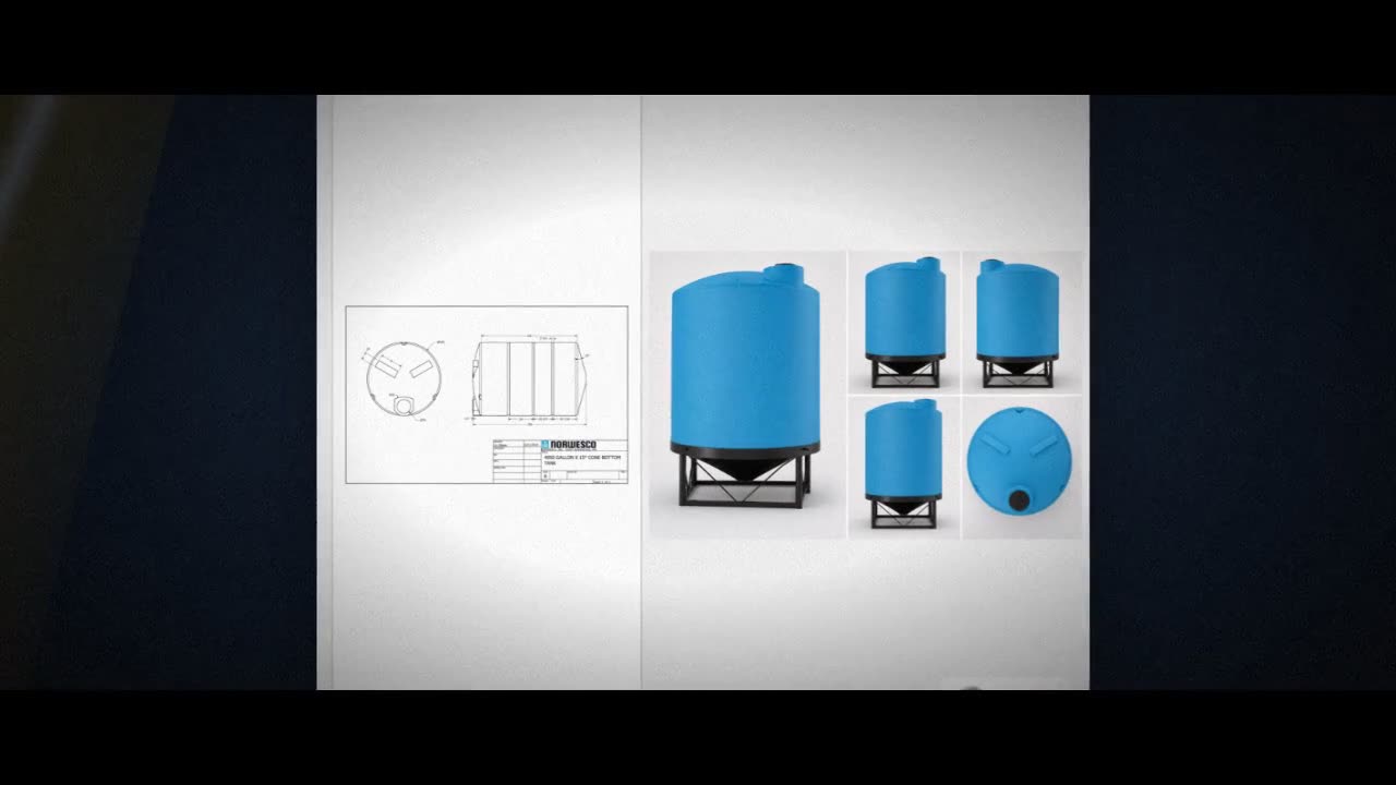 Norwesco 4950 Gallon 15 Degree HDPE Vertical Cone Bottom Tank video