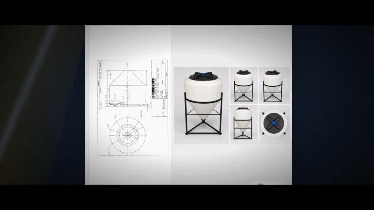60 Gallon 45 Degree Cone Bottom Inductor Tank video