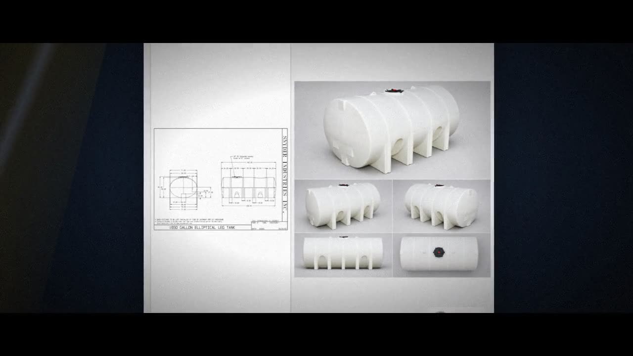 Snyder Industries 1650 Gallon Plastic Horizontal Leg Tank with Securin video