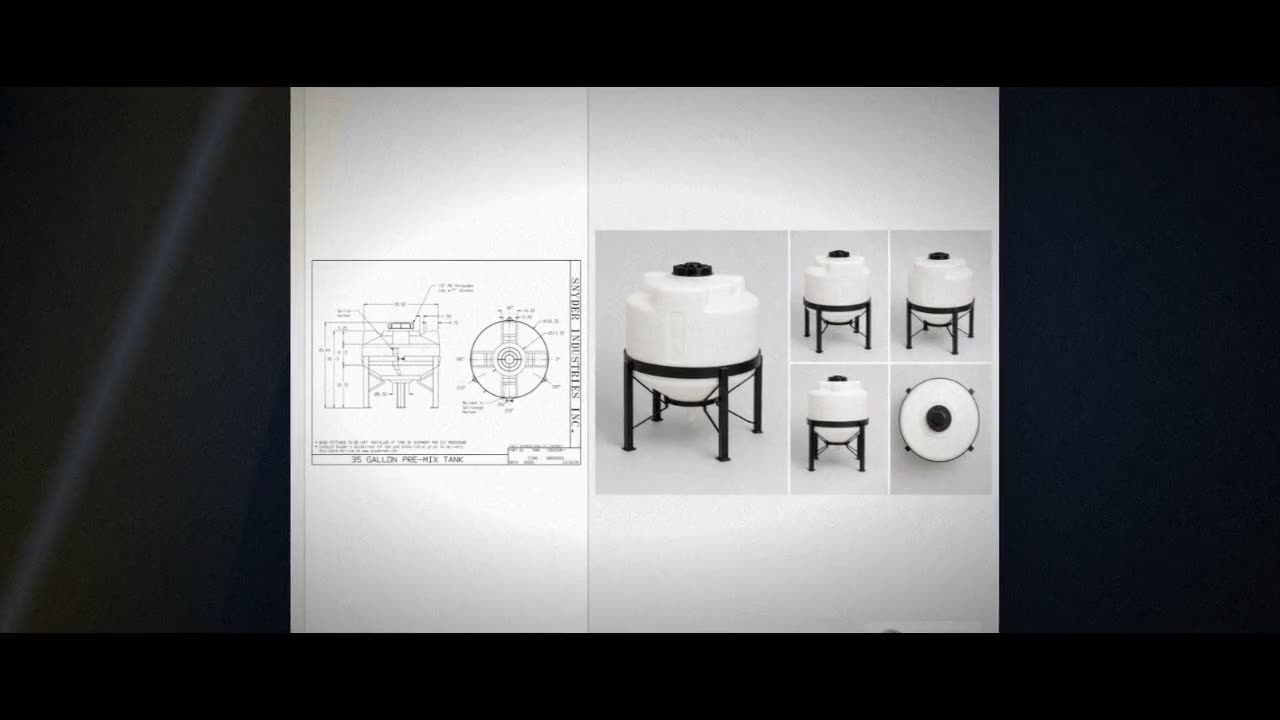35 Gallon 30 Degree HDPE Cone Bottom Tank in White video