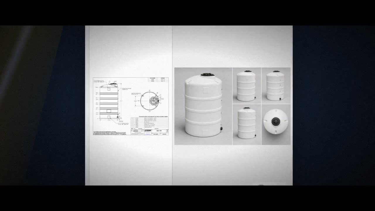 1300 Gallon Plastic Vertical Chemical Storage Tank in White video