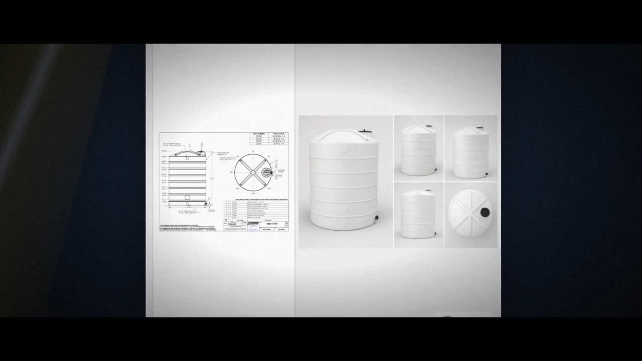 8000 Gallon Plastic Vertical Liquid Storage Tank in White video