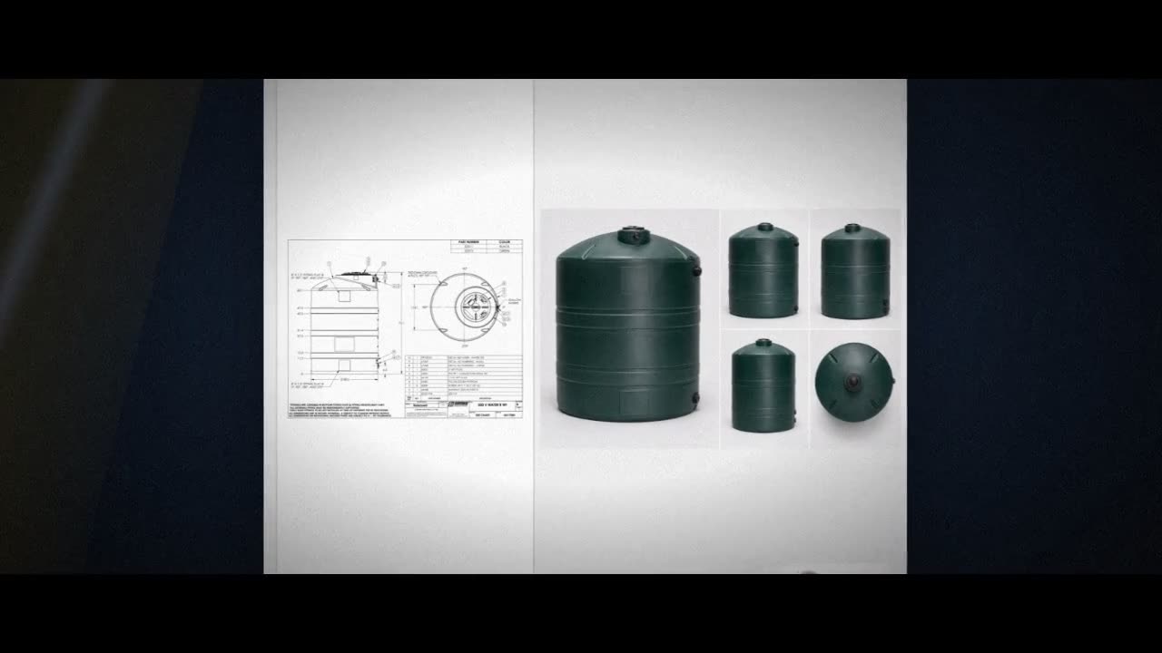 Snyder Industries 500 Gallon Plastic Vertical Water Storage Tank in Gr video