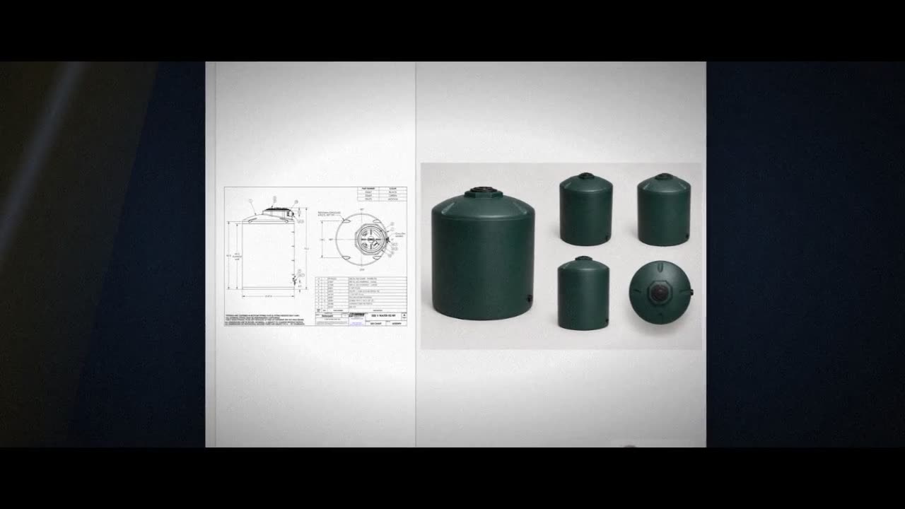 Snyder Industries 500 Gallon Plastic Vertical Water Storage Tank in Gr video