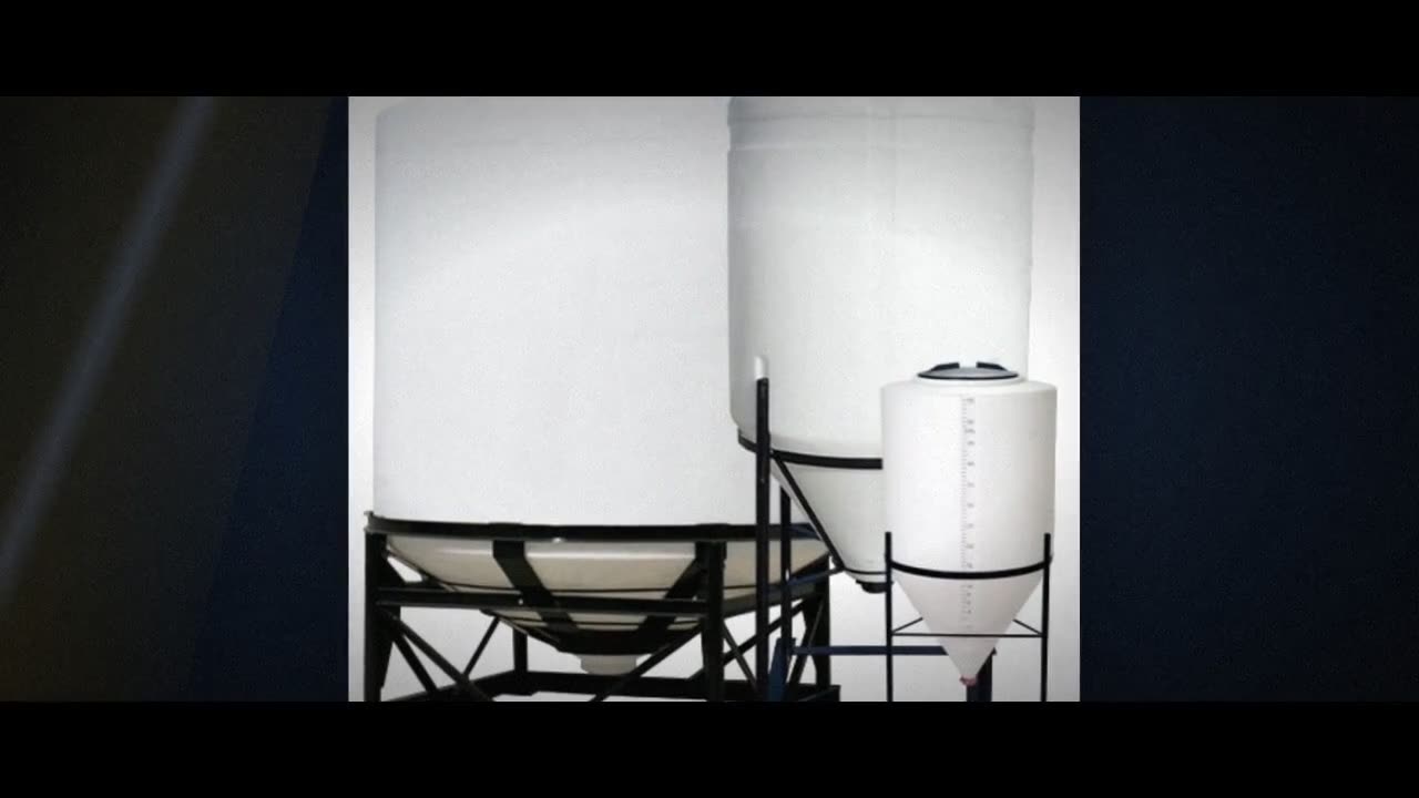 Snyder Industries 1000 Gallon 45 Degree HDPE Cone Bottom Tank in White video