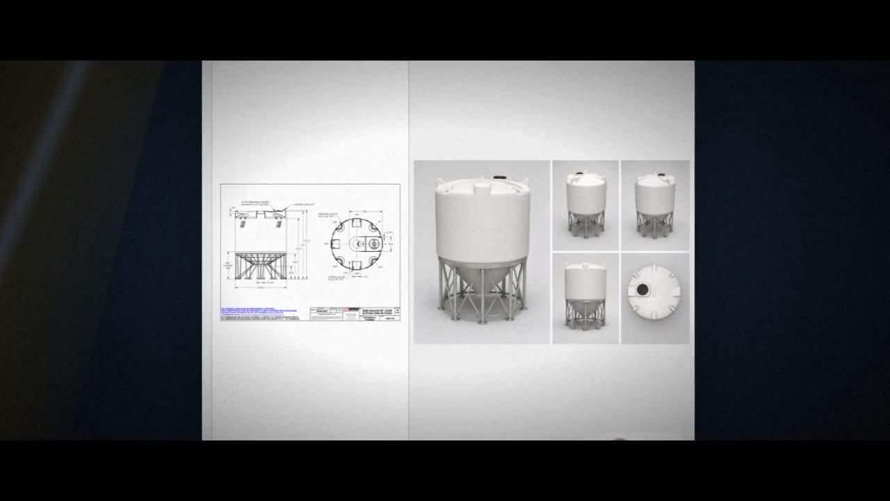 2000 Gallon 30 Degree HDPE Cone Bottom Tank in White video