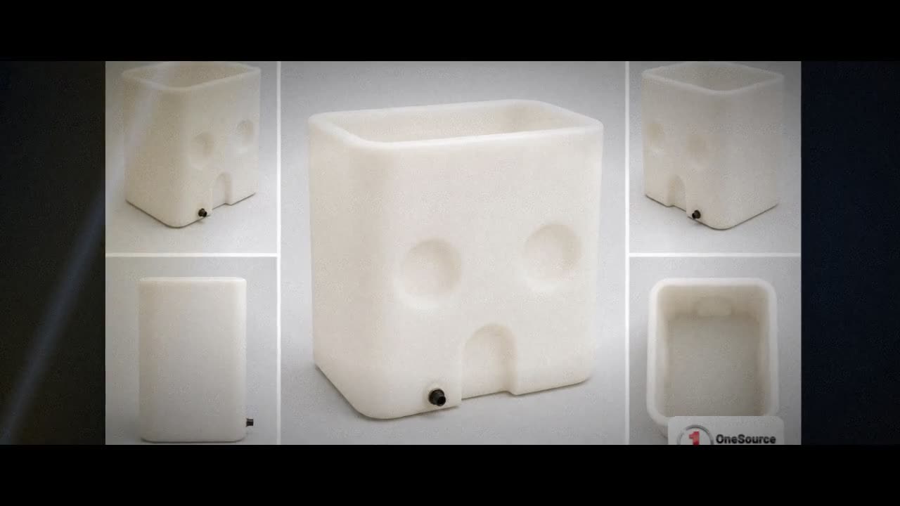 Snyder Industries 120 Gallon Plastic Open Top Batch Storage Tank in Wh video
