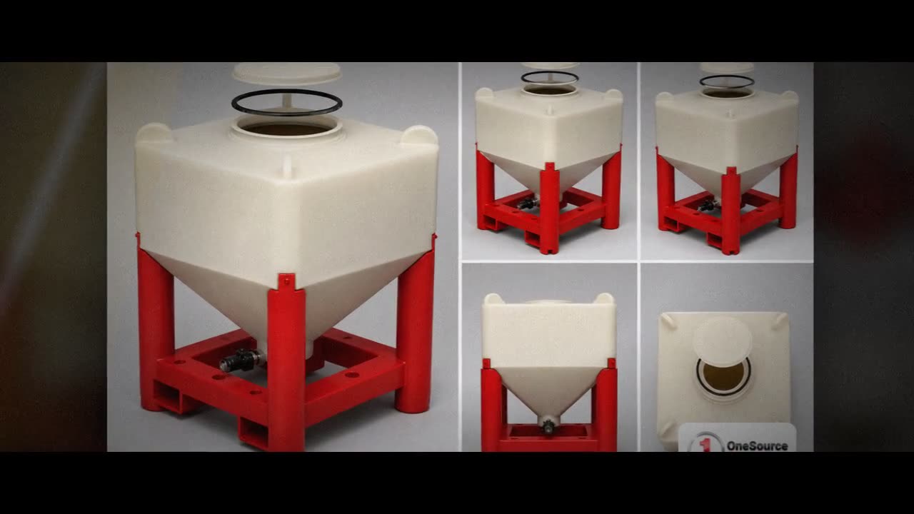 Snyder Industries 450 Gallon Plastic Flowmaster Viscous Hopper Bin Tan video
