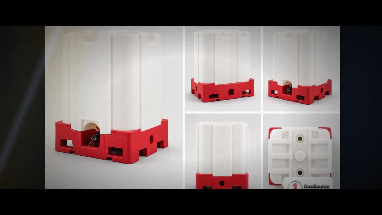 Snyder Industries 330 Gallon HDPE Stackable IBC Tote Tank in Red video