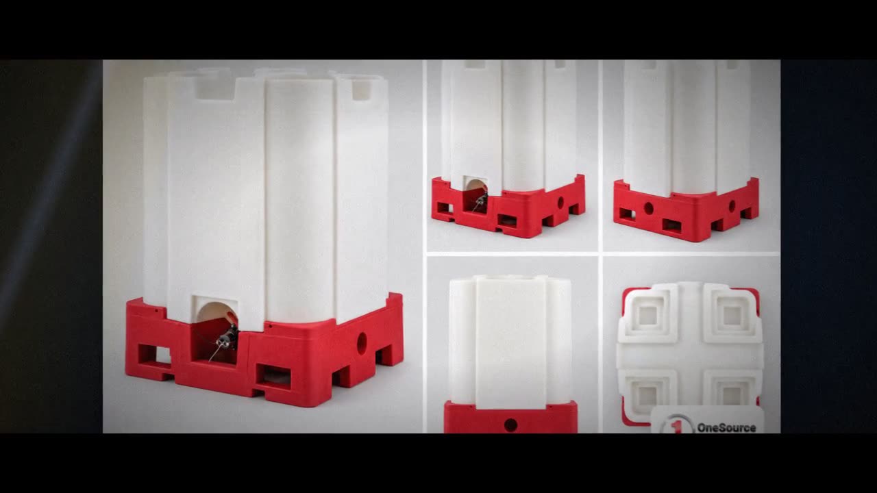 Snyder Industries 330 Gallon HDPE Stackable IBC Tote Tank in Red video