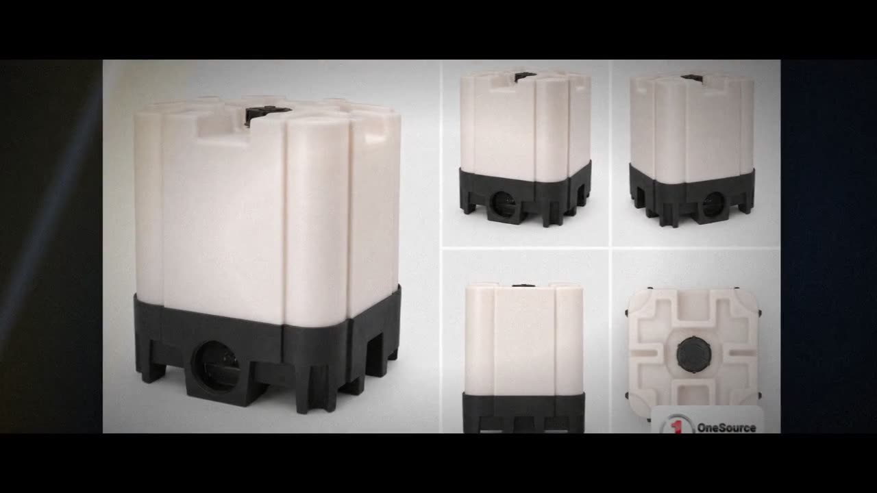 Snyder Industries 330 Gallon HDPE Stackable IBC Tote Tank in Black video