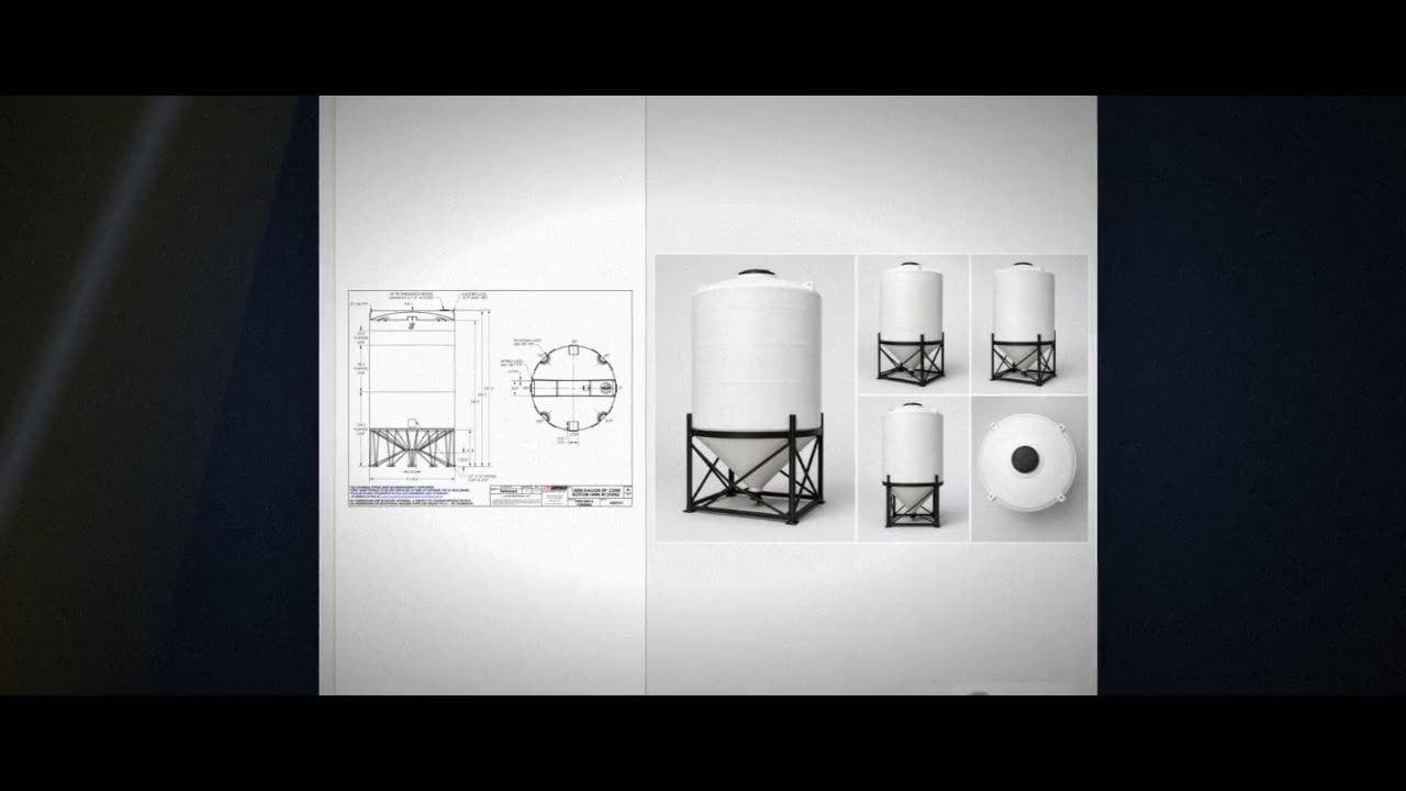 Snyder Industries 13000 Gallon 30 Degree Plastic Cone Bottom Tank in W video