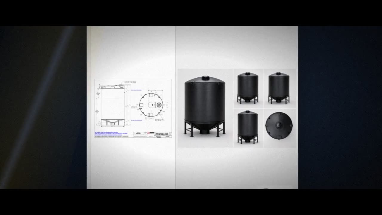 Snyder Industries 5000 Gallon 15 Degree Plastic Cone Bottom Tank in Bl video