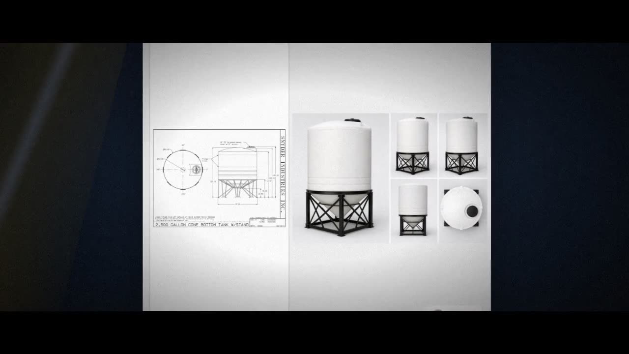 Snyder Industries 2500 Gallon 30 Degree HDPE Cone Bottom Tank in White video