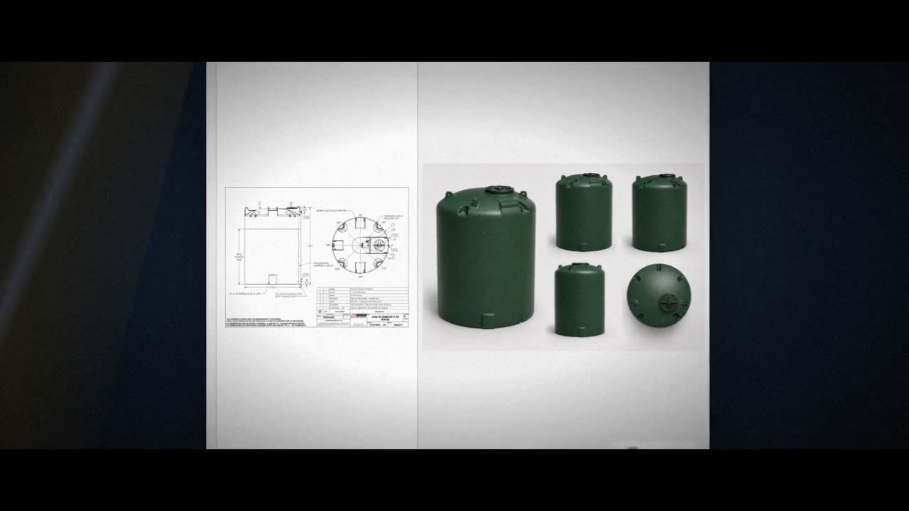 3000 Gallon Plastic Vertical Water Storage Tank in Green video