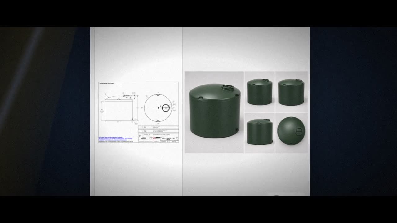 3000 Gallon Plastic Vertical Water Storage Tank in Green video