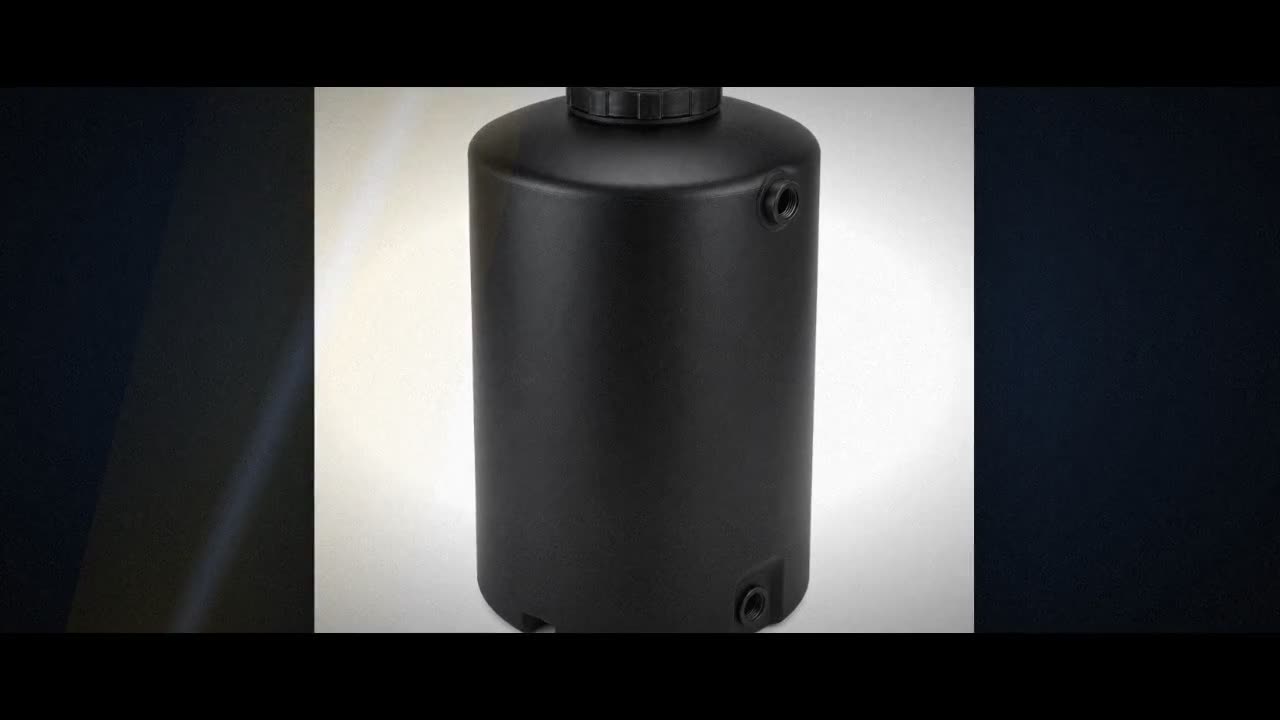 65 Gallon Plastic Vertical Water Storage Tank in Black video