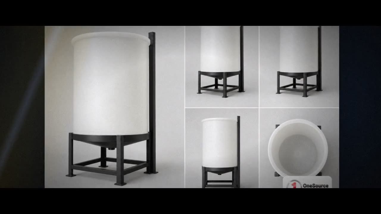 Chem-Tainer 200 Gallon 20 Degree Plastic Vertical Open Top Cone Bottom video