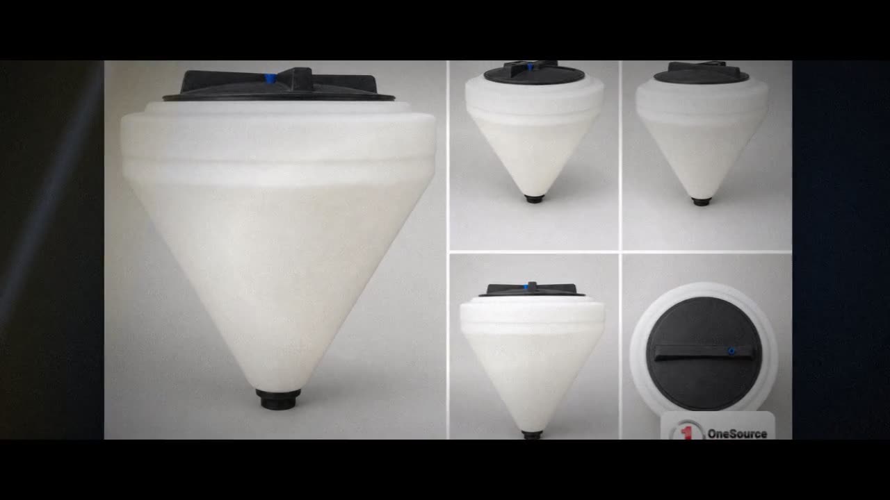 Chem-Tainer 75 Gallon 60 Degree Plastic Cone Bottom Inductor Tank video