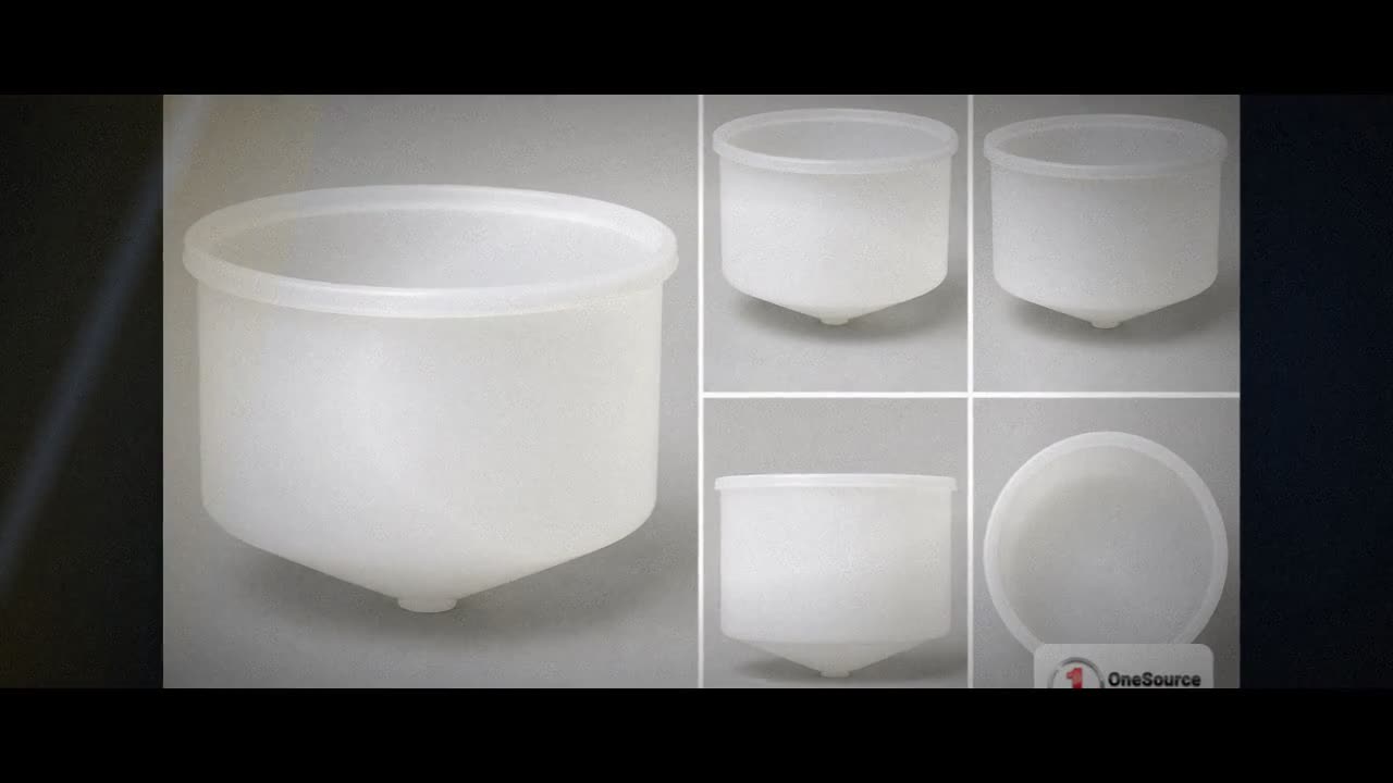 Chem-Tainer 125 Gallon 20 Degree Plastic Vertical Open Top Cone Bottom video