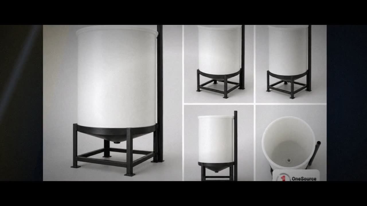 Chem-Tainer 350 Gallon 20 Degree Plastic Vertical Open Top Cone Bottom video
